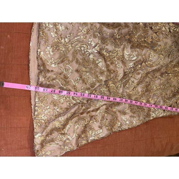 NWT Dress The Population Harper SequinMaxi Gown Dress Rose Gold size Medium - Picture 10 of 12